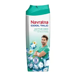 Navratna Active Deo Cool Talc with Body Odour Protection for Entire Family