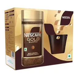 NESCAFE Gold Blend Rich Aroma Smooth Taste Coffee Jar with Signature Glass Mug