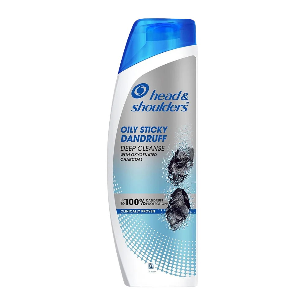 head and shoulders Oily Sticky Dandruff Deep Cleanse Shampoo with Oxygenated Charcoal