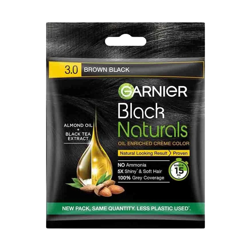 GARNIeR Black Naturals 3.0 Brown Black Oil Enriched Creme Hair Color