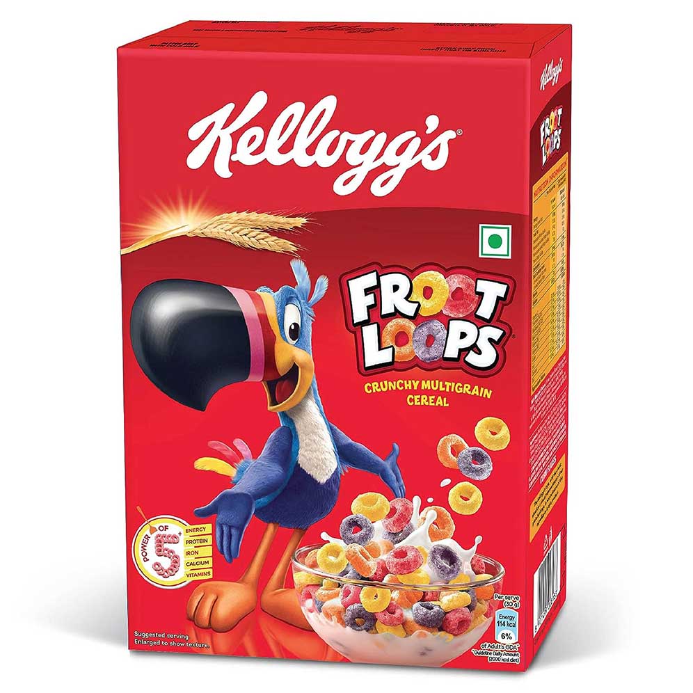 Kelloggs Froot Loops Crunchy Multigrain Cereal Carton