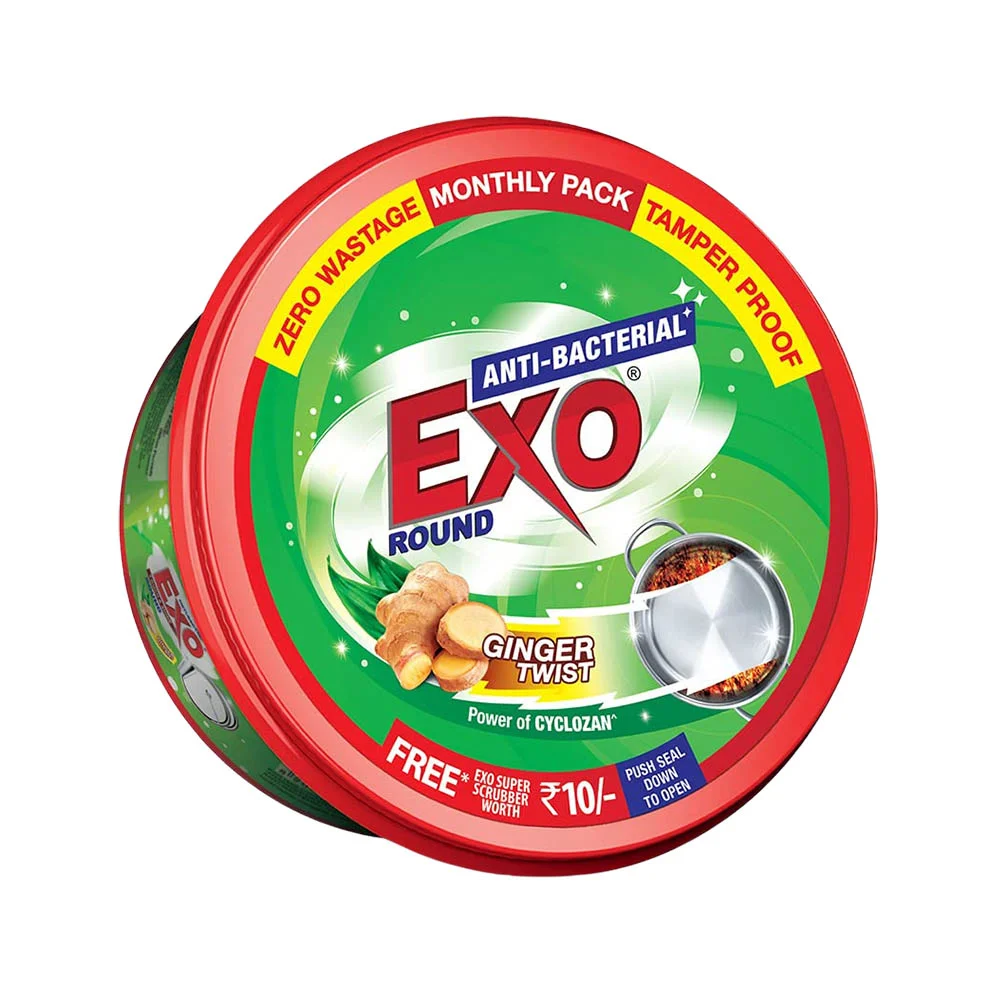 Exo Round Anti Bacterial Ginger Twist Power of Cyclozan Dishwash Tub
