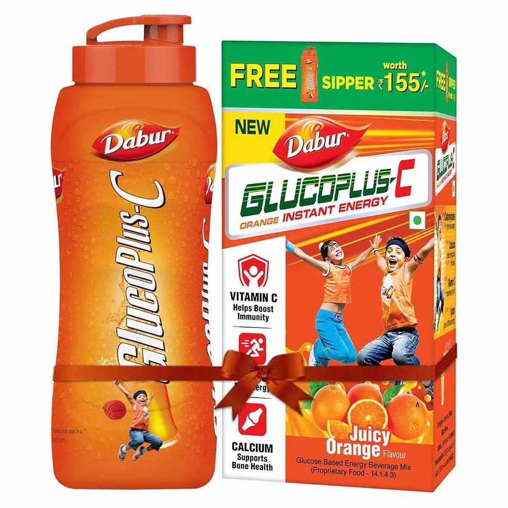 Dabur GlucoPlus C Orange Instant Energy Drink Carton