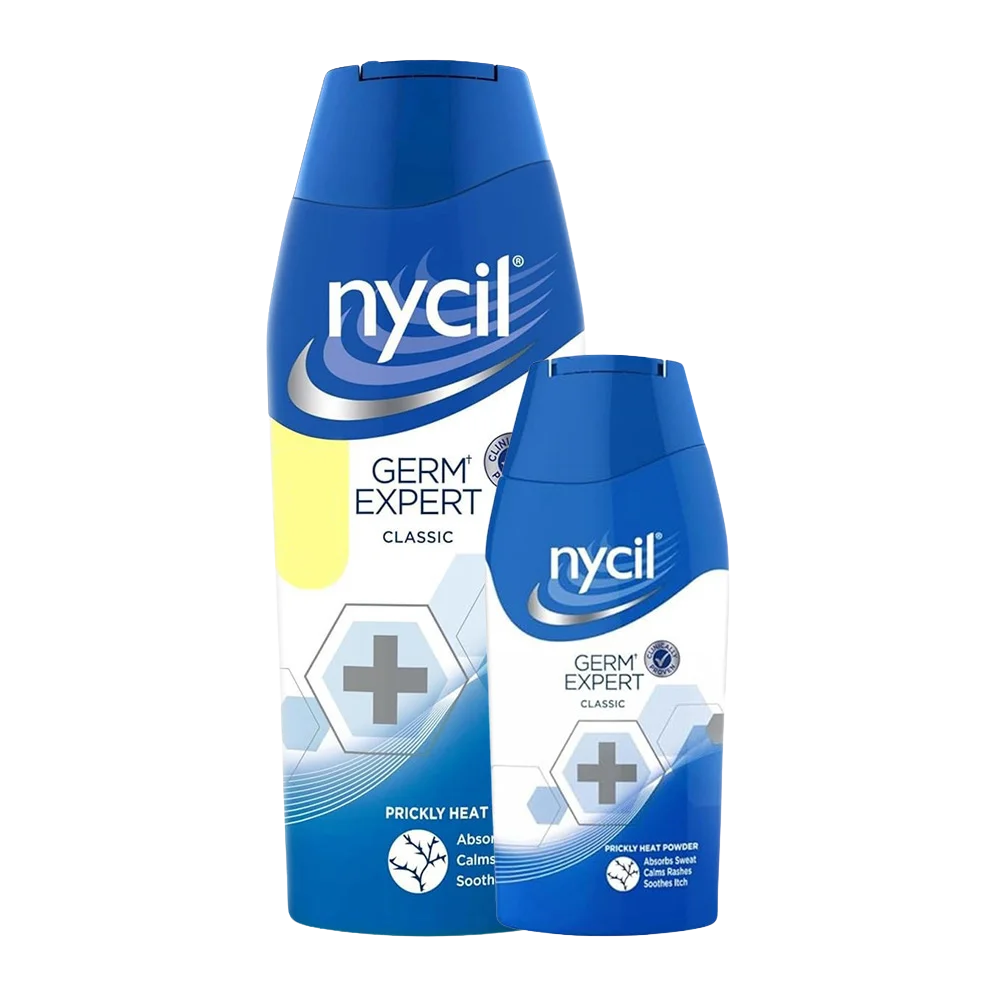 nycil Germ Expert Classic Prickly Heat Powder for Absorbs Sweet, Calms Rashes and Soothes Itch