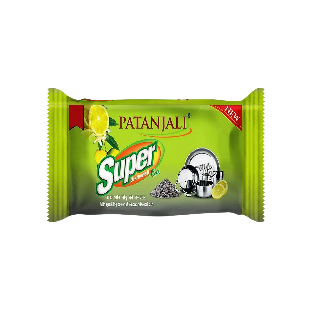 PATANJALI Super Dishwash Bar with Sparkling Power of Lemon and Wood Ash
