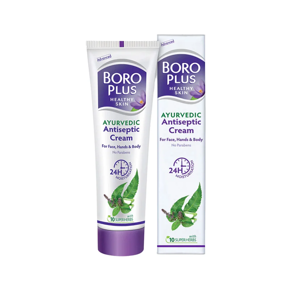 BORO PLUS Healthy Skin Ayurvedic Antiseptic Cream for Face, Hands and Body for 24 Hours Moisturisation