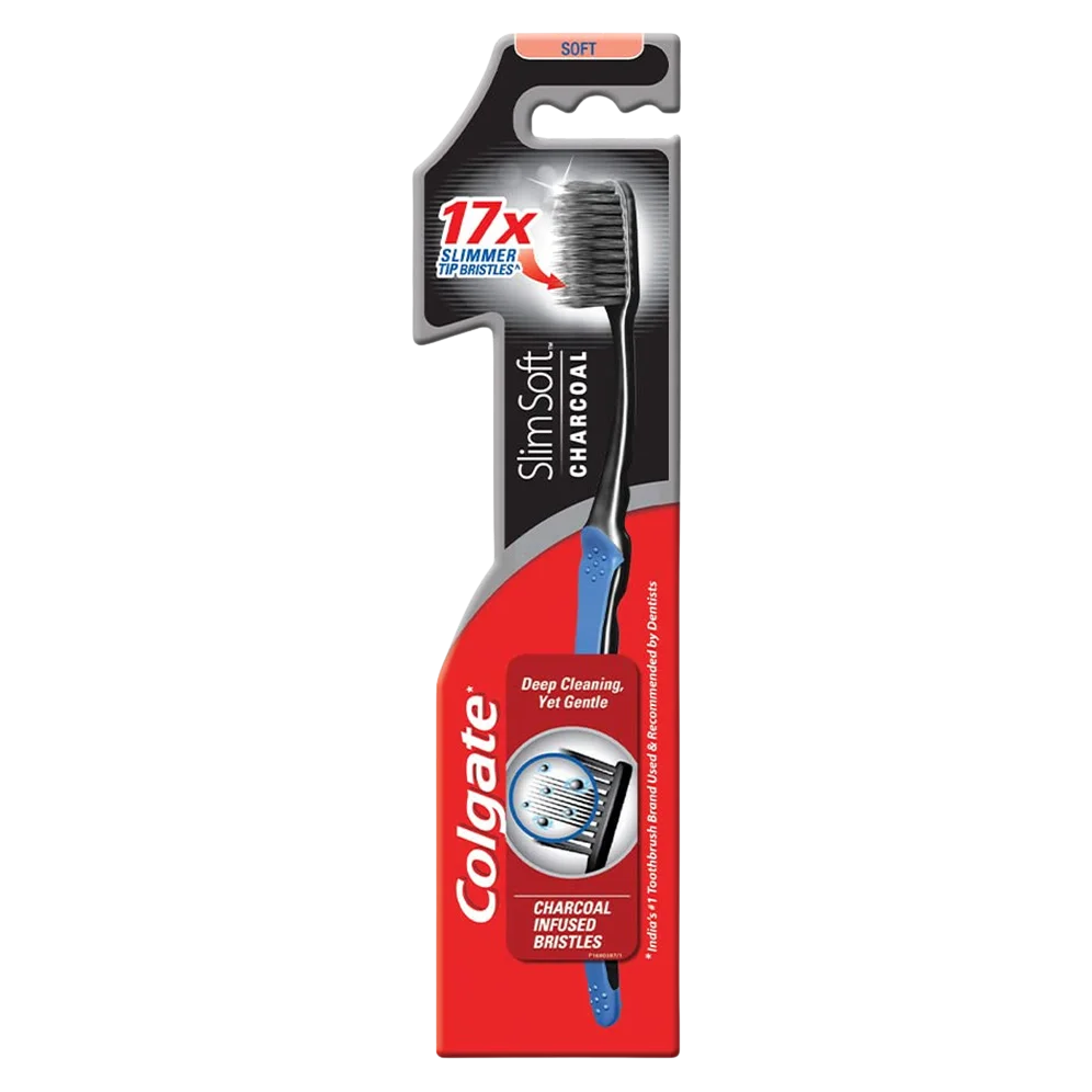 Colgate Slim Soft Charcoal Soft Toothbrush for Deep Cleaning