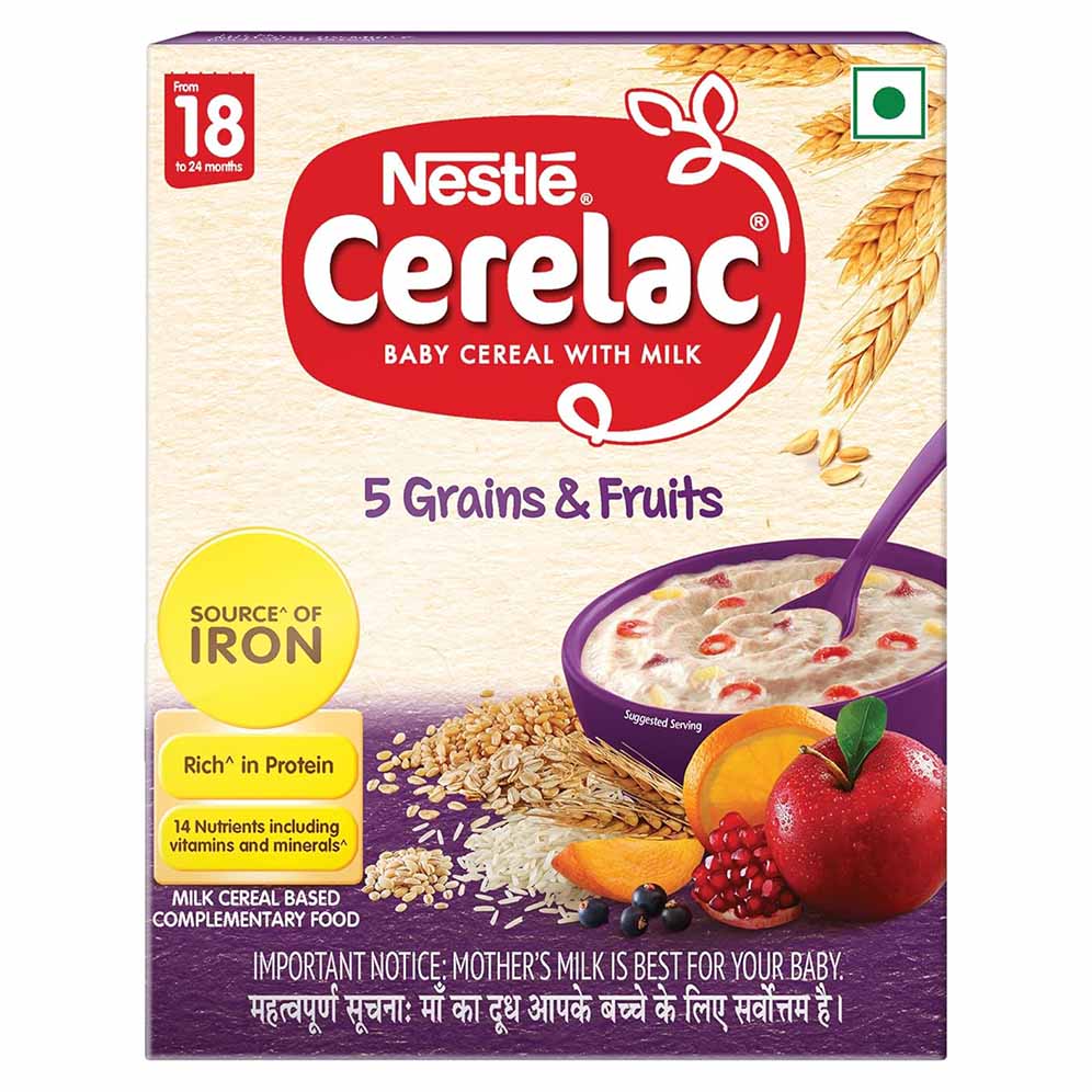 Nestle Cerelac 5 Grains and Fruits Baby Cereal with Milk for 18 to 24 Months