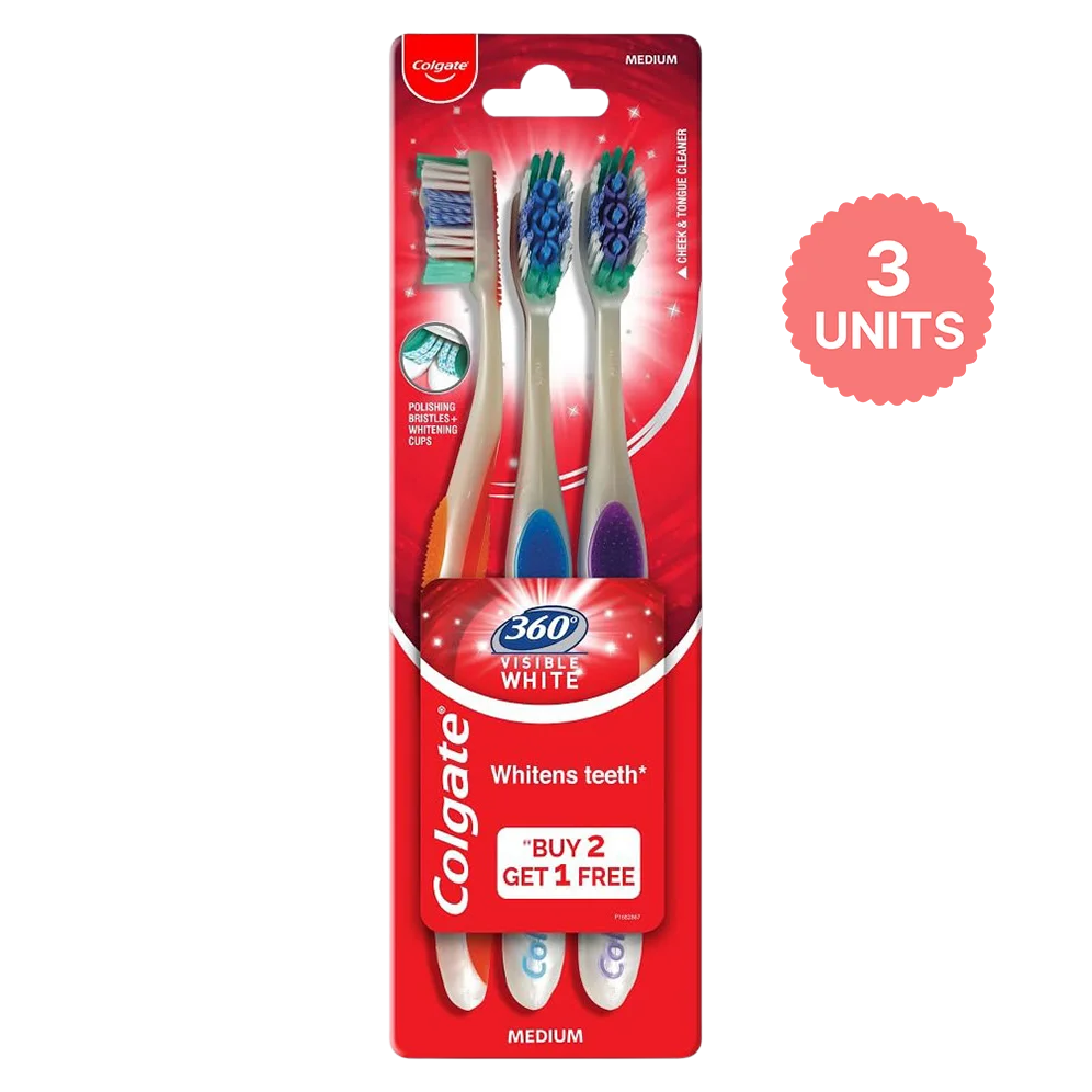 Colgate 360 Degree Visible White Medium Toothbrush