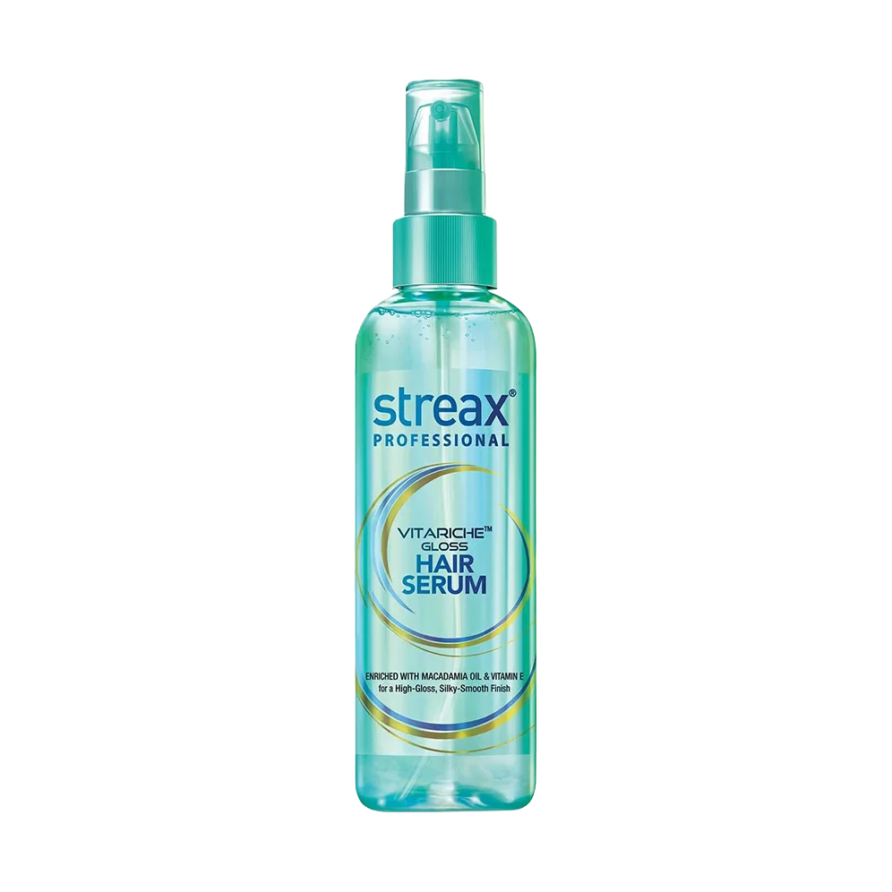 streax PROFESSIONAL Vitariche Gloss Hair Serum Enriched with Macadamia Oil and Vitamin E for a High Gloss, Silky Smooth Finish