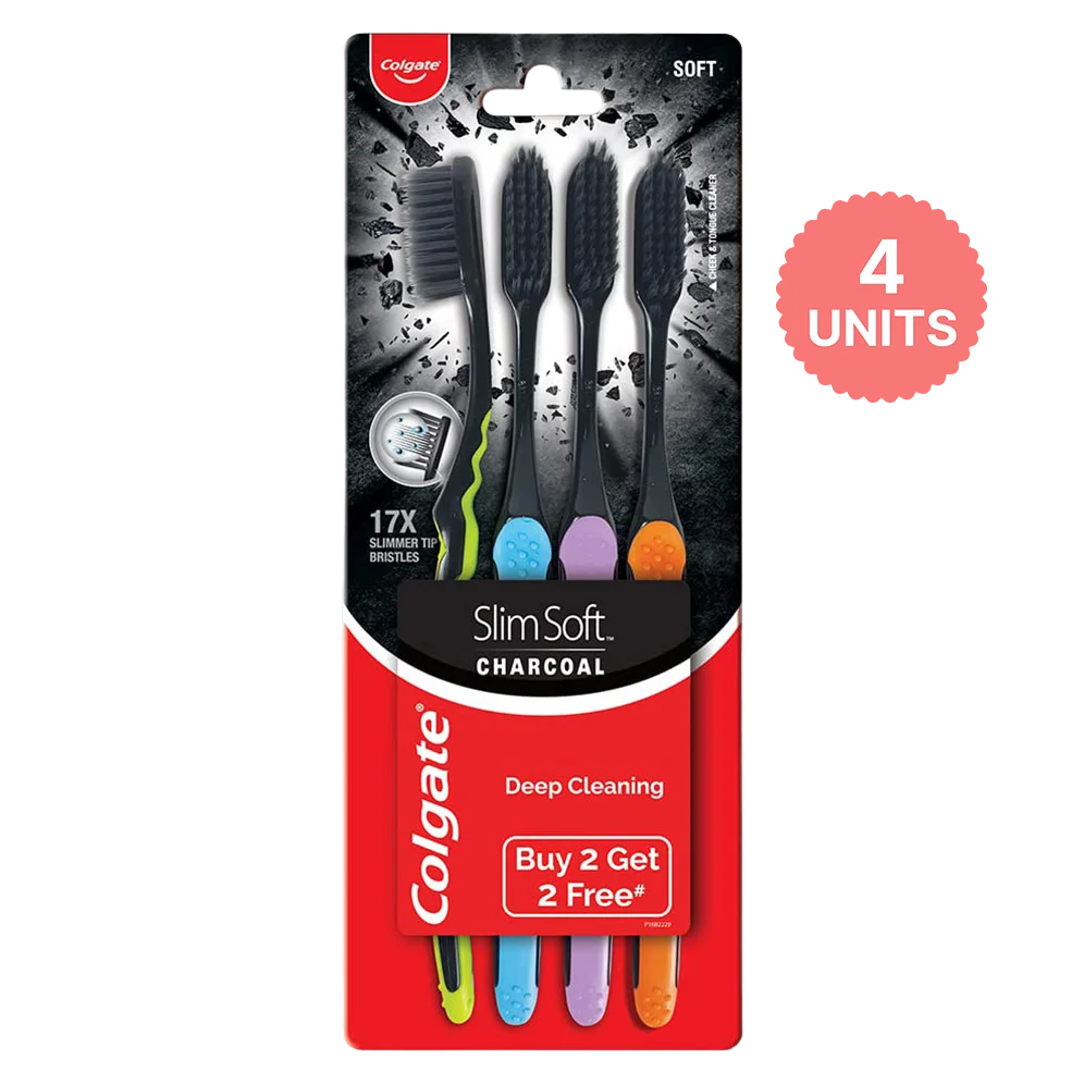 Colgate Slim Soft Charcoal Soft Toothbrush for Deep Cleaning