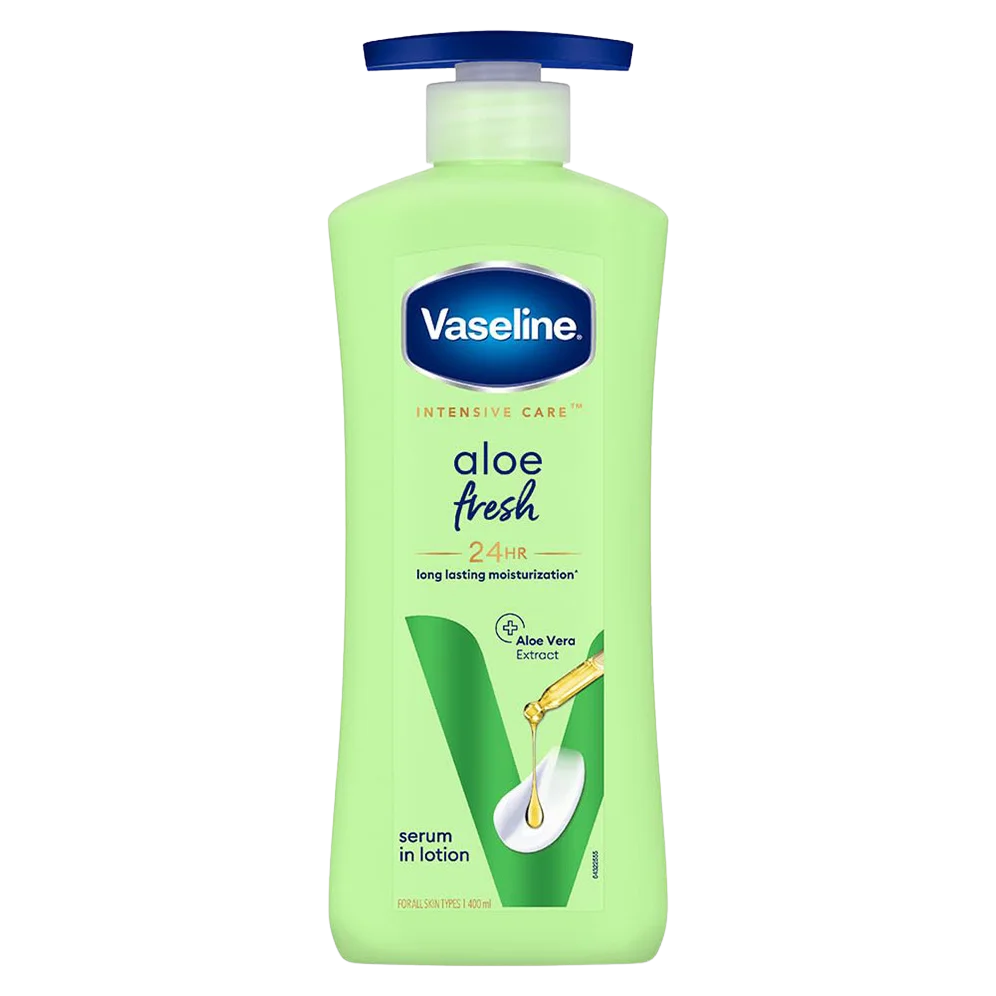 Vaseline Intensive Care Aloe Fresh Body Lotion with Serum in Lotion + Aloe Vera Extract for 24 Hours Long Lasting Moisturization