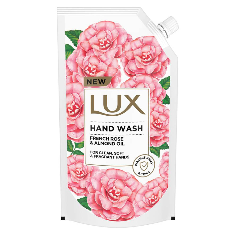 LUX French Rose and Almond Oil Hand Wash Refill for Clean Soft and Fragrant Hands