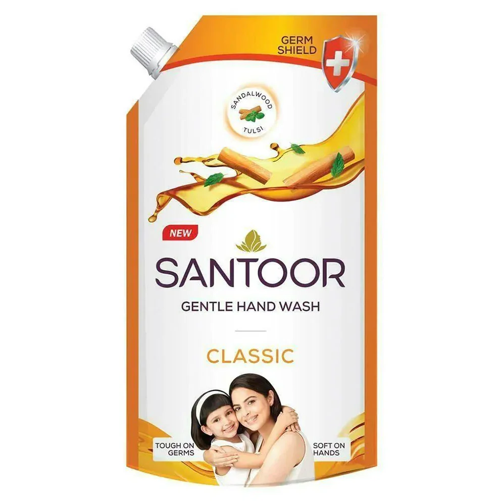 SANTOOR Classic Sandalwood and Tulsi Gentle Hand Wash Refill