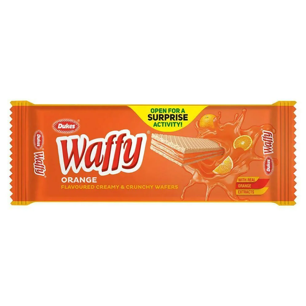 Dukes Waffy Orange Flavoured Creamy and Crunchy Wafers