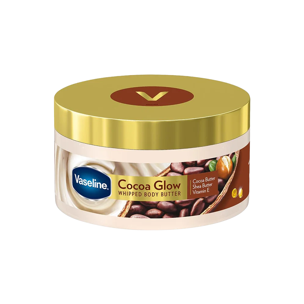 Vaseline Cocoa Glow Whipped Body Butter Creme with Cocoa Butter + Shea Butter + Vitamin E