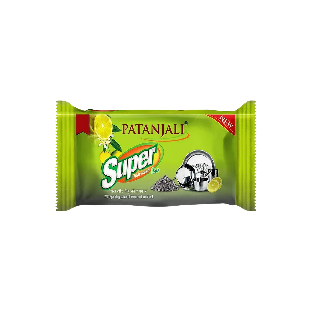 PATANJALI Super Dishwash Bar with Sparkling Power of Lemon and Wood Ash