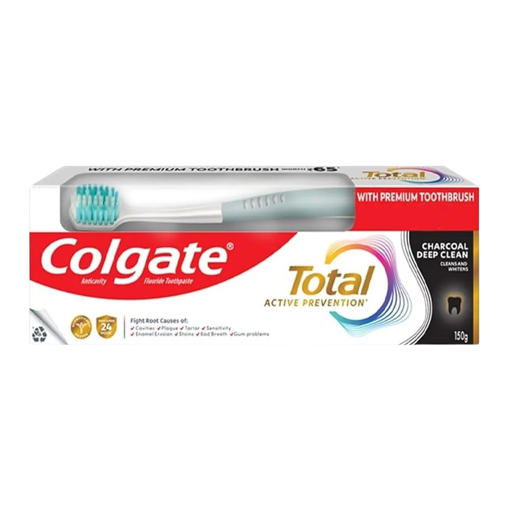 Colgate Total Active Prevention Charcoal Deep Clean Anticavity Fluoride Toothpaste