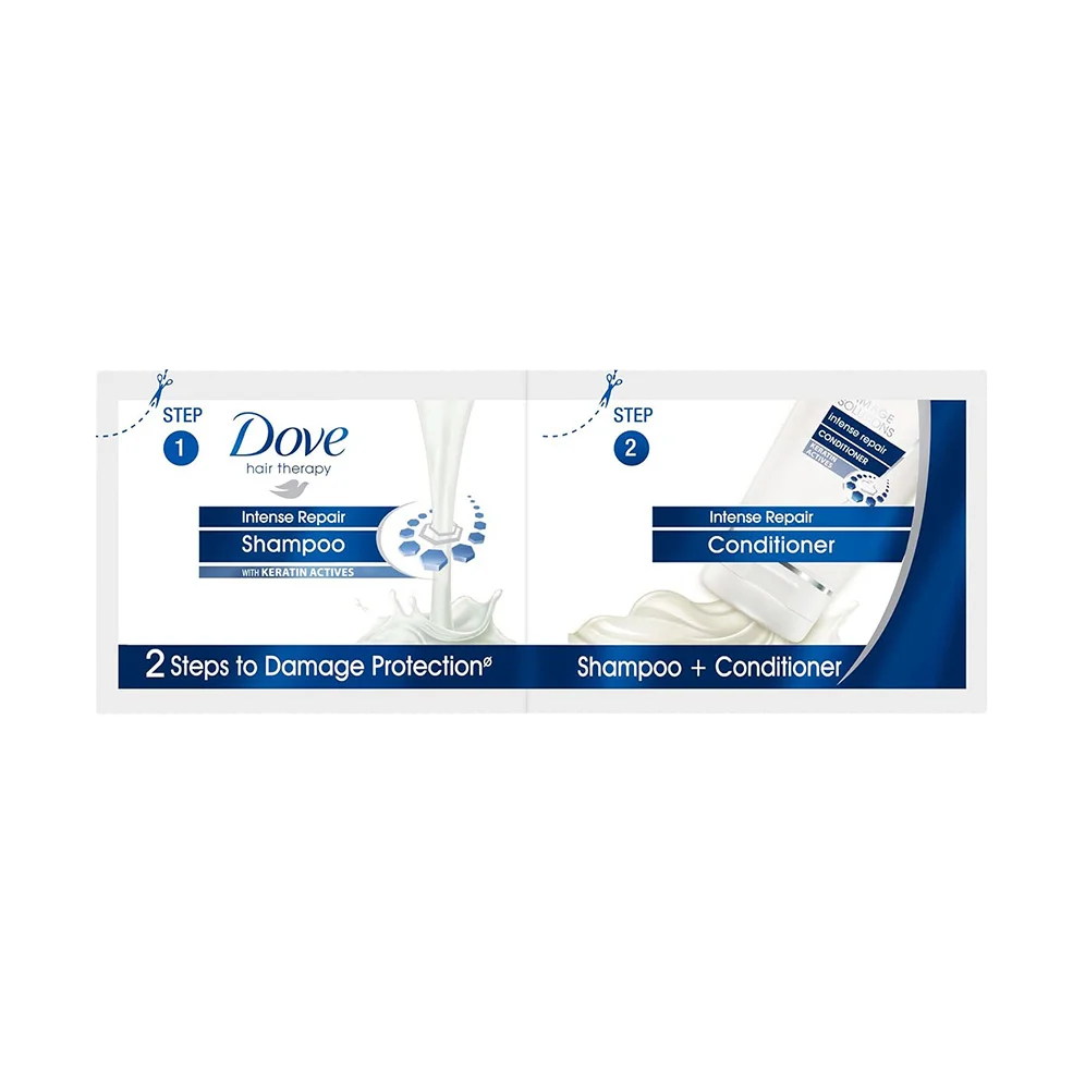 Dove Hair Therapy Intense Repair Shampoo + Conditioner with Keratin Actives Sachet