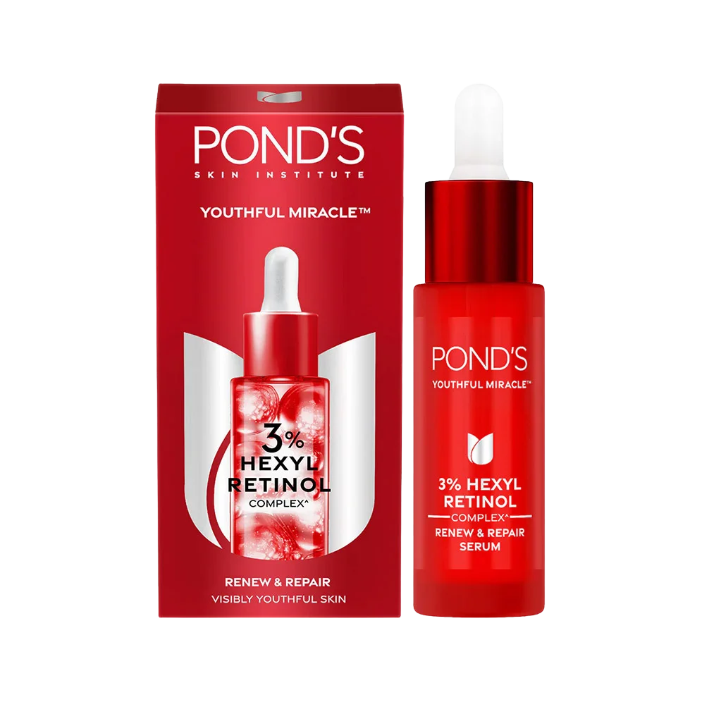 PONDS Youthful Miracle Serum with 3% Hexyl Retinol Complex for Renew and Repair Visibly Touthful Skin