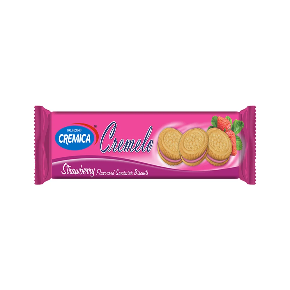 CREMICA Cremelo Strawberry Flavoured Sandwich Biscuits