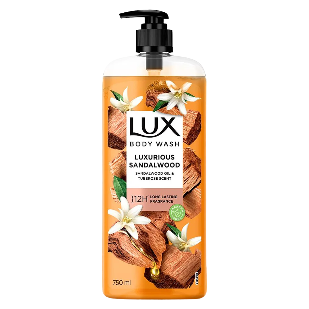 LUX Luxurious Sandalwood Body Wash with Sandalwood Oil and Tuberose Scent