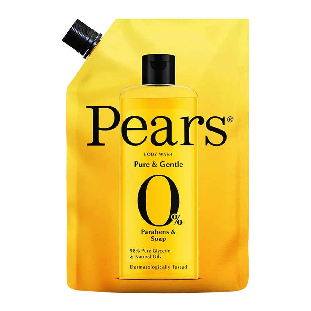 Pears Pure and Gentle Body Wash with 98% Pure Glycerin and Natural Oils with 0% Parabens and Soap Refill