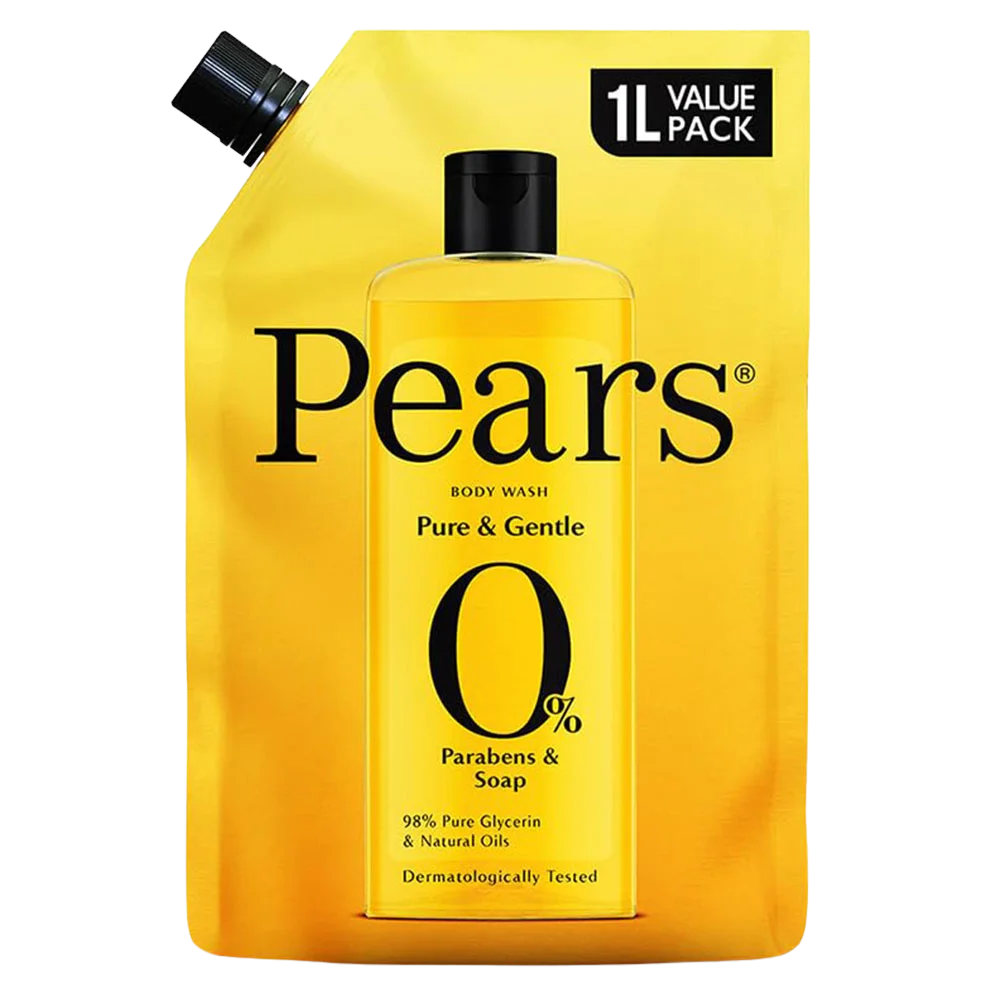 Pears Pure and Gentle Body Wash with 98% Pure Glycerin and Natural Oils with 0% Parabens and Soap Refill