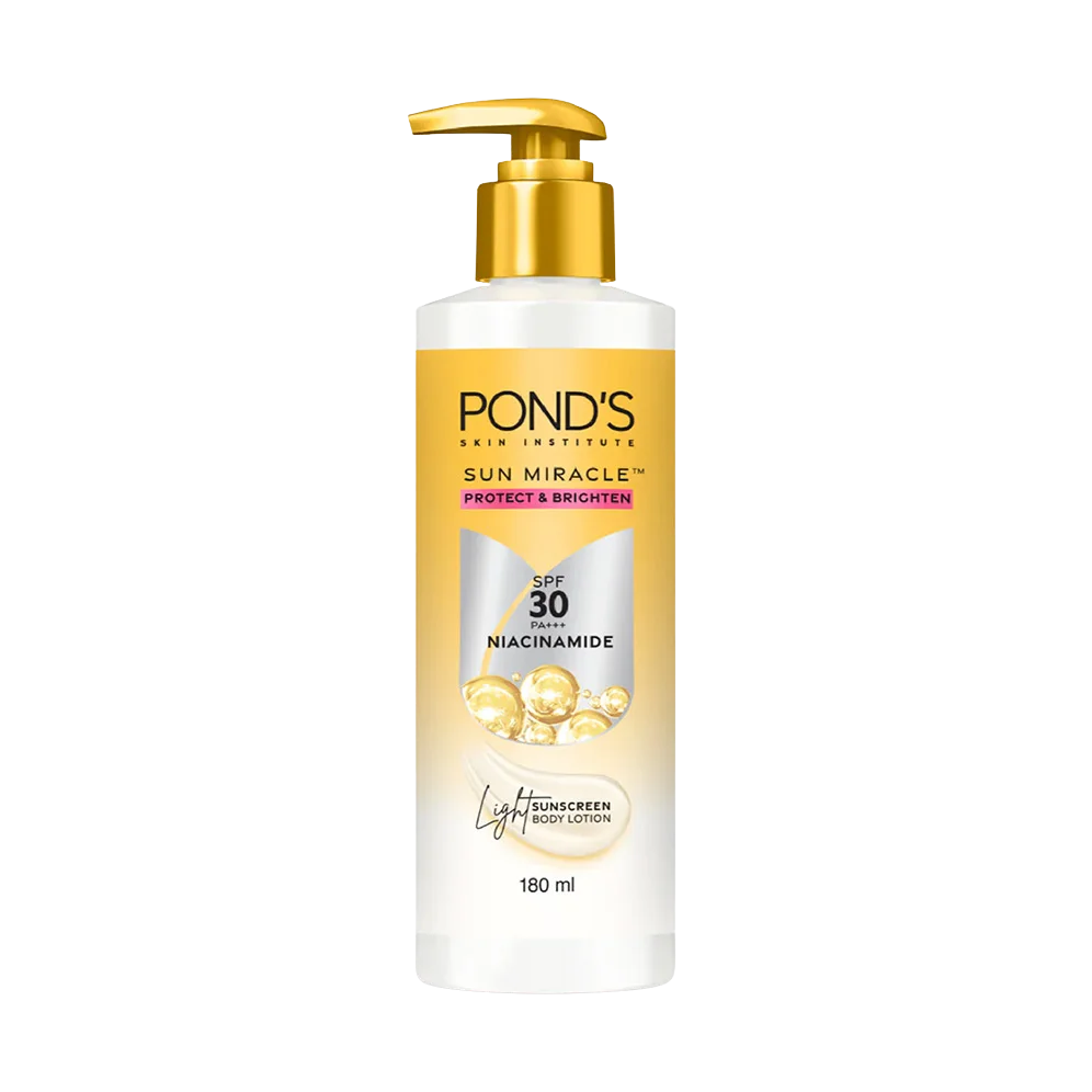PONDS Sun Miracle SPF 30 PA+++ Niacinamide Light Sunscreen Body Lotion for Protect and Brighten
