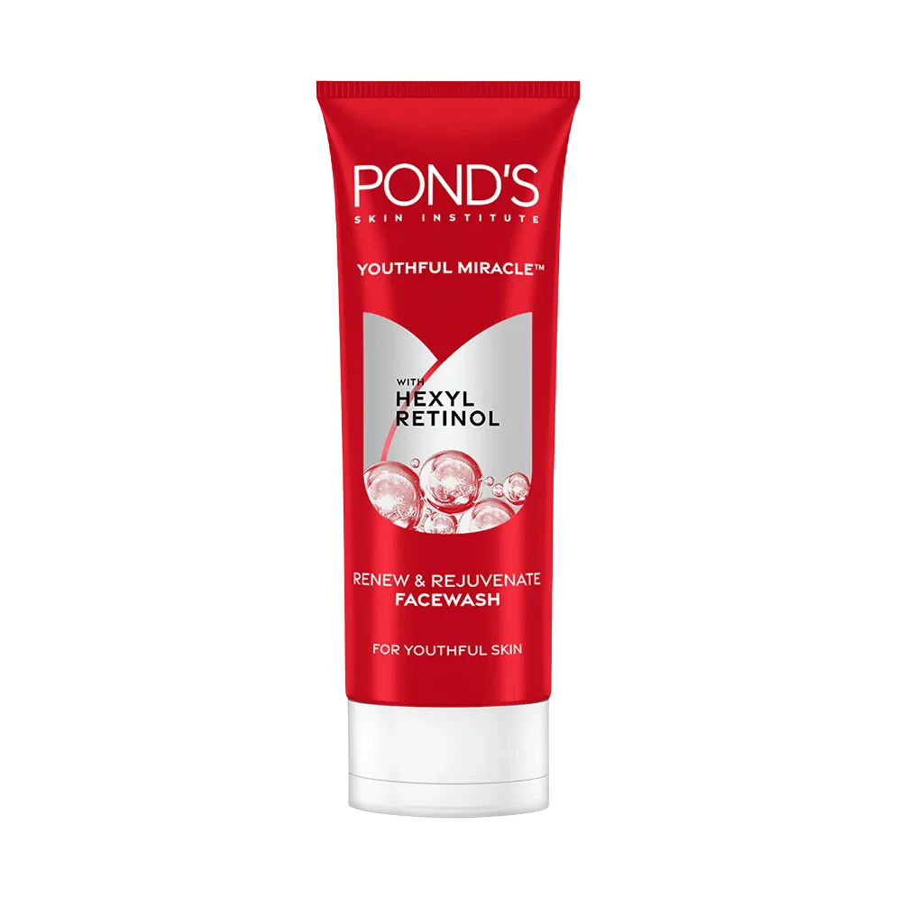 PONDS Youthful Miracle with Hexyl Retinol Face Wash for Renew and Rejuvenate for Youthful Skin