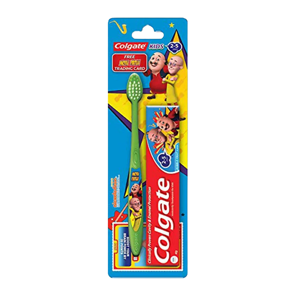 Colgate Motu Patlu 2-5 Years Kids Toothbrush + Toothpaste